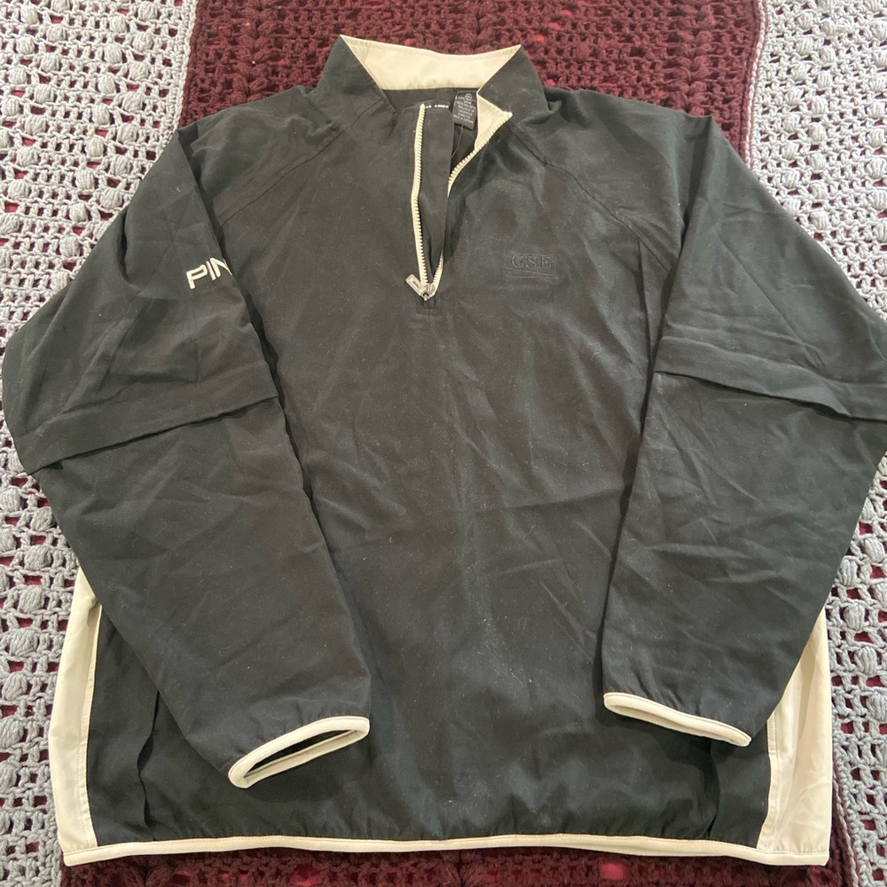 Ping Black and Cream Pullover Golf Jacket